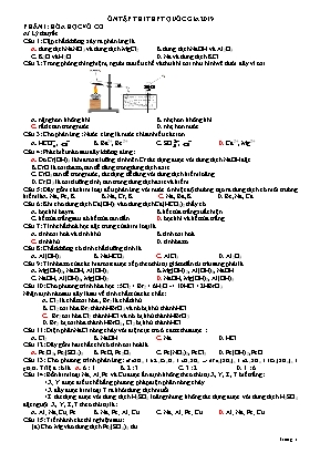 Đề ôn tập thi THPT Quốc gia môn Hóa học năm 2019 (Kèm đáp án)